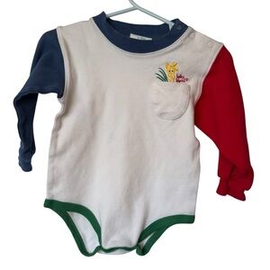 Vintage 90’s Oshkosh Baby B’Gosh Bodysuit Embroidered Giraffe Red Blue Green 12M